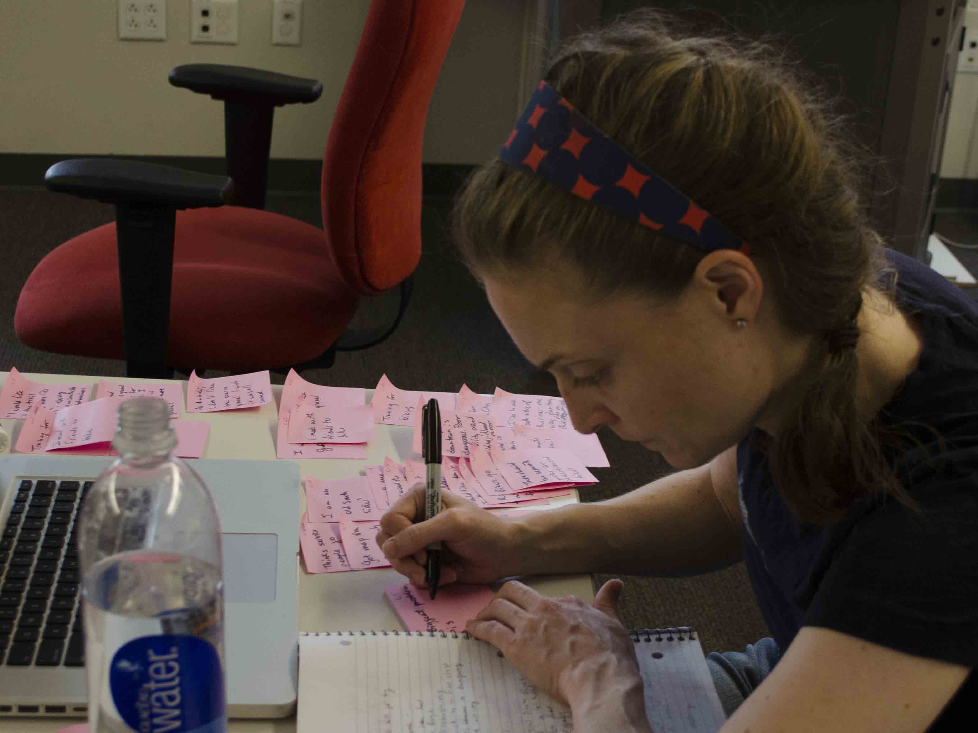 Photo of transcribing handwritten notes